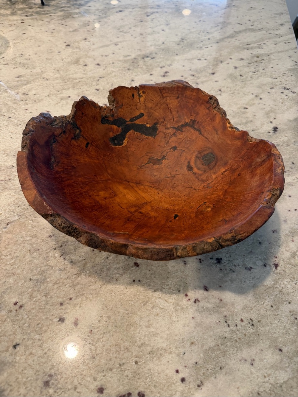 Handmade Cherry Burl Wood Live Edge Bowl
